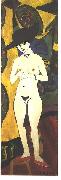 Ernst Ludwig Kirchner Female nude with black hat Spain oil painting artist